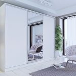 Szafa przesuwna 270 cm z lustrem biały mat