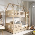 Łóżko piętrowe Zimo w kształcie domku sosna