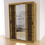 Szafa przesuwna Lumo 100 cm z lustrem dąb artisan