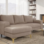 Narożnik z funkcją spania Instra lewy L-kształtny z pojemnikiem na pościel beżowy welur