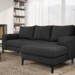 Narożnik z funkcją spania Instra prawy L-kształtny z pojemnikiem na pościel grafitowy welur