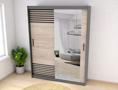 Szafa przesuwna Neo 100 cm z lustrem dąb sonoma