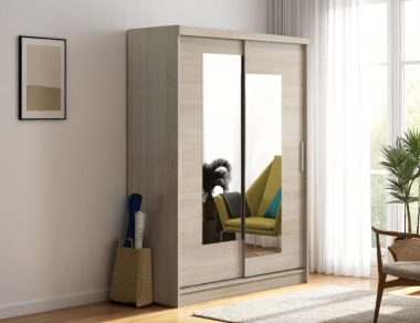 Szafa przesuwna Oslo 100 cm z lustrem dąb sonoma