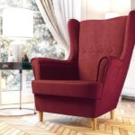 Fotel Uszak bordowy welur