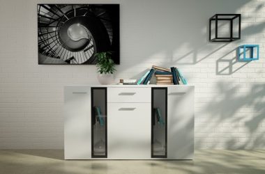 Komoda Salsa trzydrzwiowa z szufladą biała