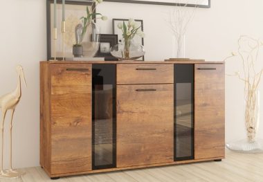 Komoda Salsa trzydrzwiowa z szufladą dąb lefkas