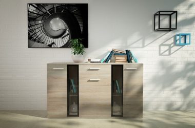 Komoda Salsa trzydrzwiowa z szufladą dąb sonoma