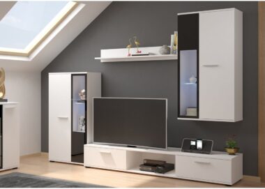 Nowoczesna meblościanka Salsa Biała