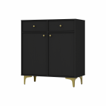 Komoda Tokyo dwudrzwiowa z szufladami czarny grafit