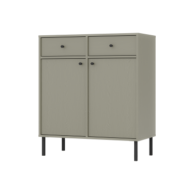 Komoda Tokyo dwudrzwiowa z szufladami na prostych nóżkach eukaliptus