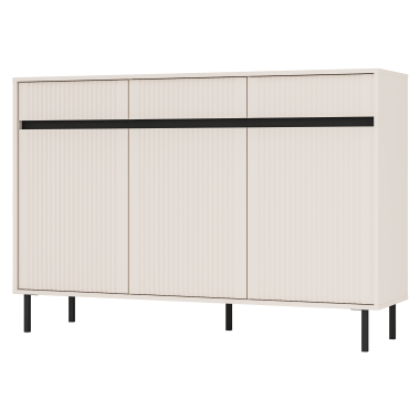 Komoda Osaka trzydrzwiowa z szufladami beż piaskowy