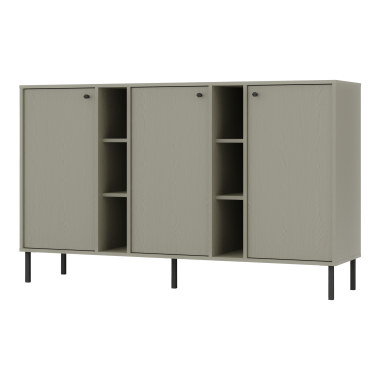 Komoda Tokyo trzydrzwiowa na prostych nóżkach eukaliptus