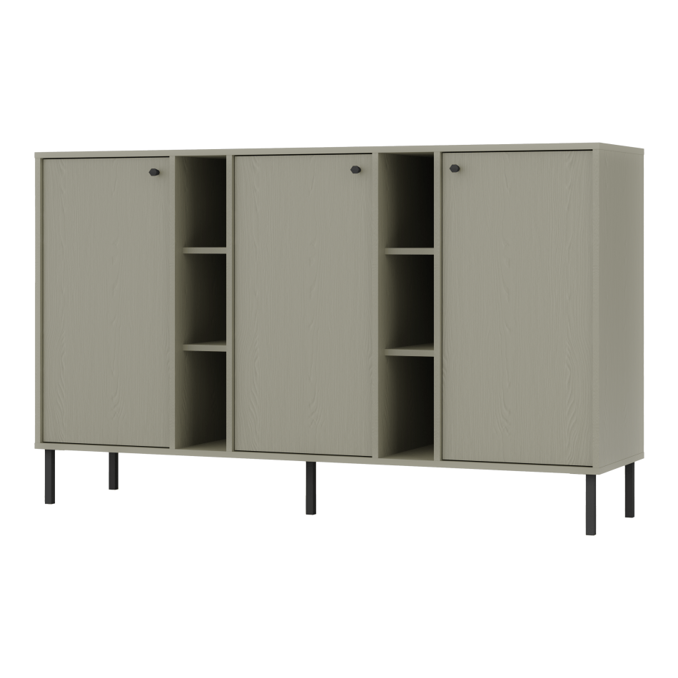 Komoda Tokyo trzydrzwiowa na prostych nóżkach eukaliptus