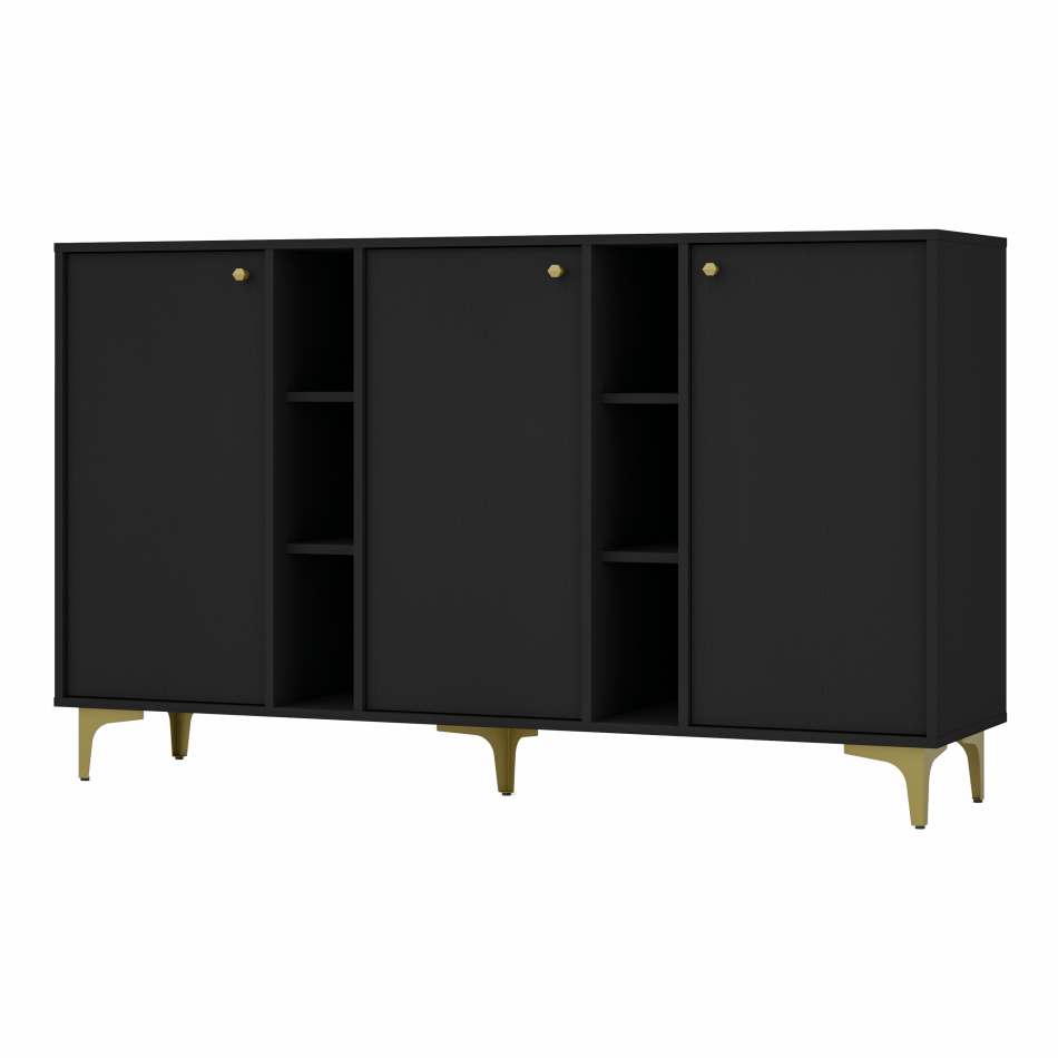 Komoda Tokyo trzydrzwiowa czarny grafit