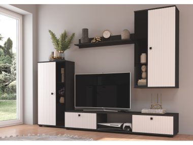 Meblościanka do pokoju dziennego kolor  biały/matera Salsa Lamele