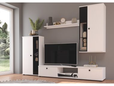 Nowoczesna meblościanka biała Salsa Lamele