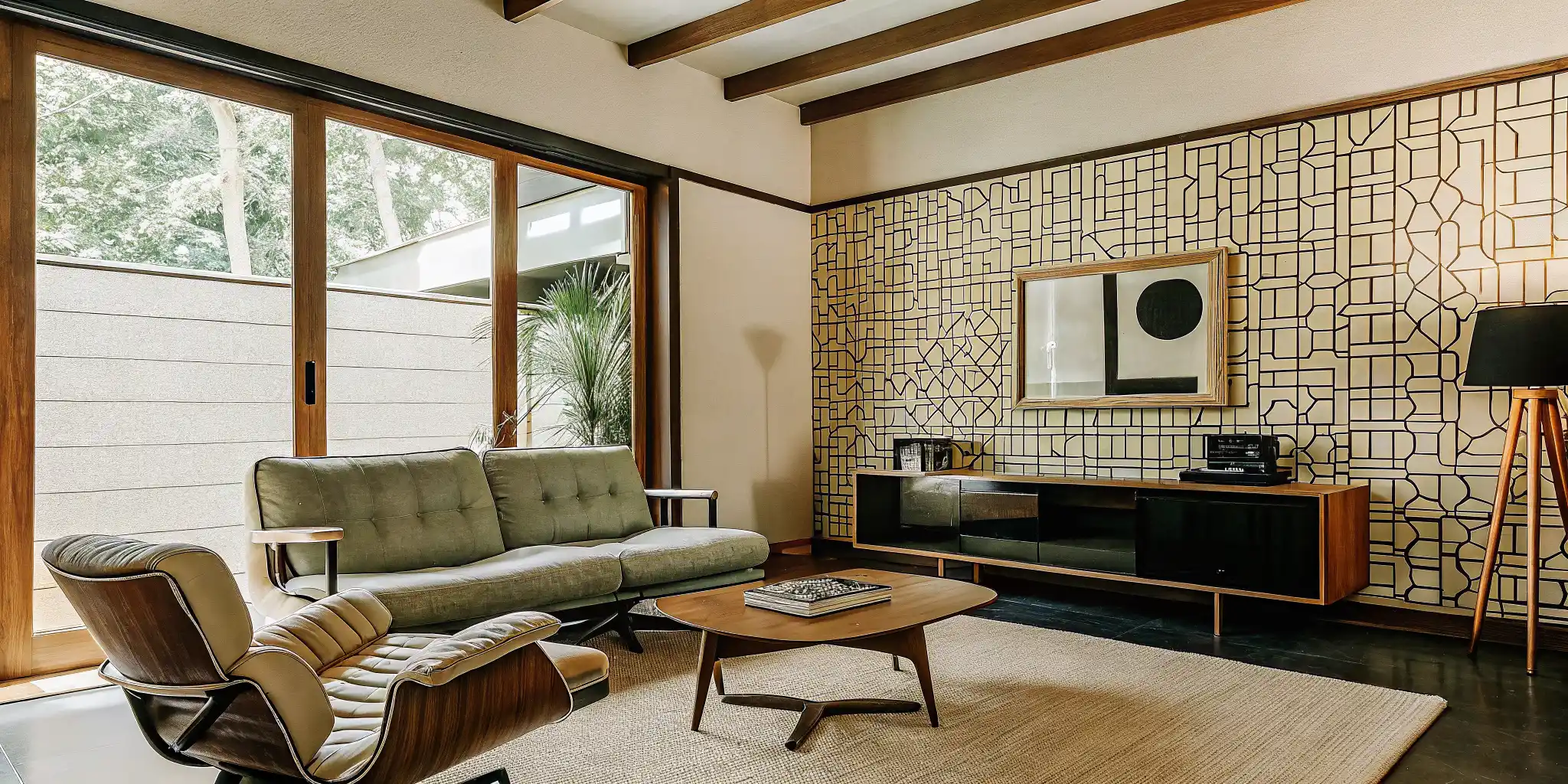 Wnętrze mid-century modern