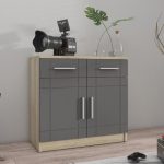 Komoda Paris dwudrzwiowa z szufladami grafit/dąb sonoma