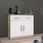 Komoda Paris dwudrzwiowa z szufladami biała/dąb sonoma