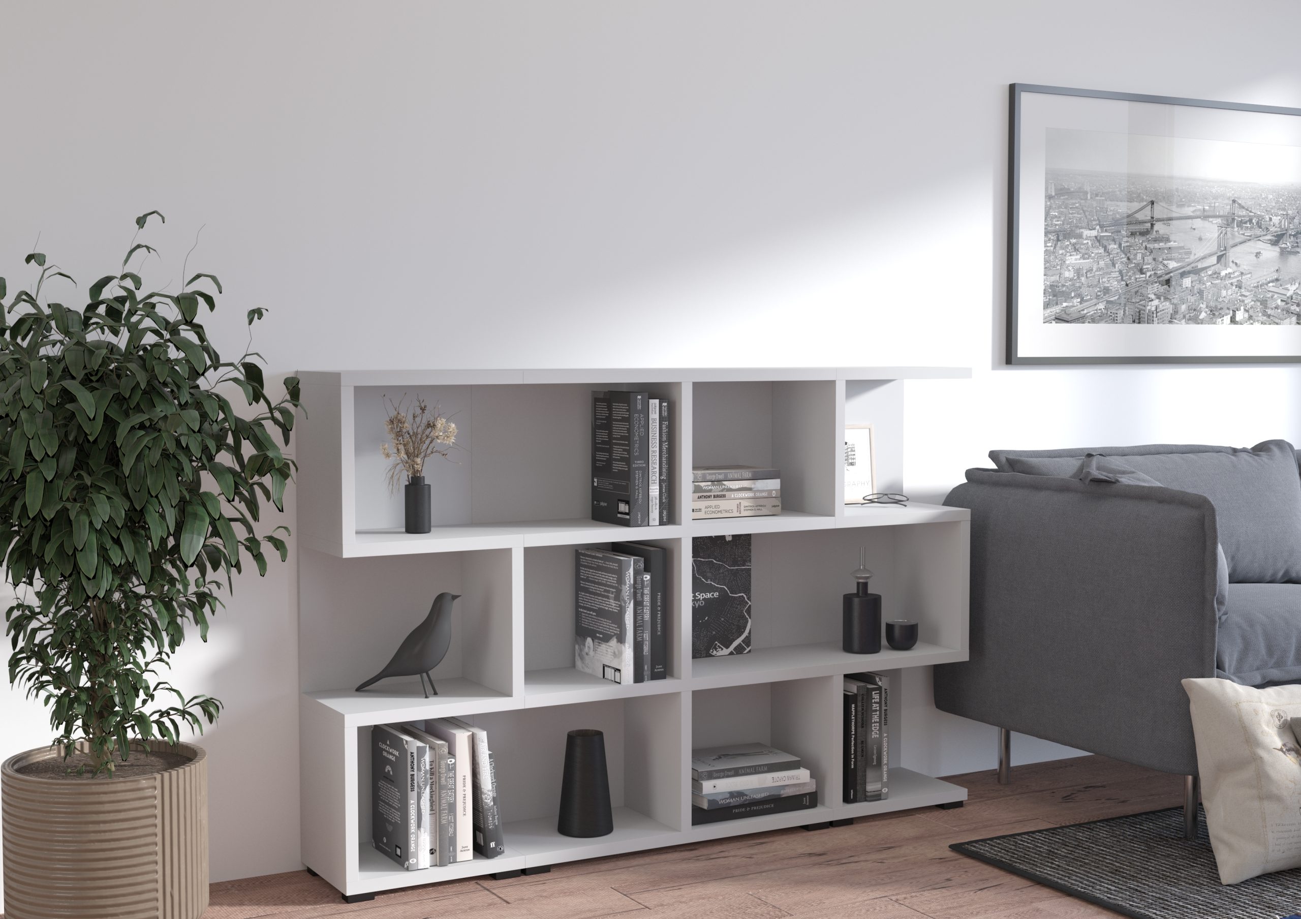 Regał MORE 02+06+02 jasny szary