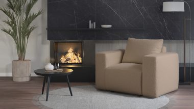 Fotel Lambi beżowy boucle