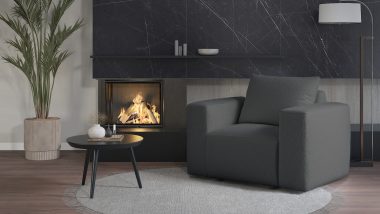 Fotel Lambi ciemnoszary boucle