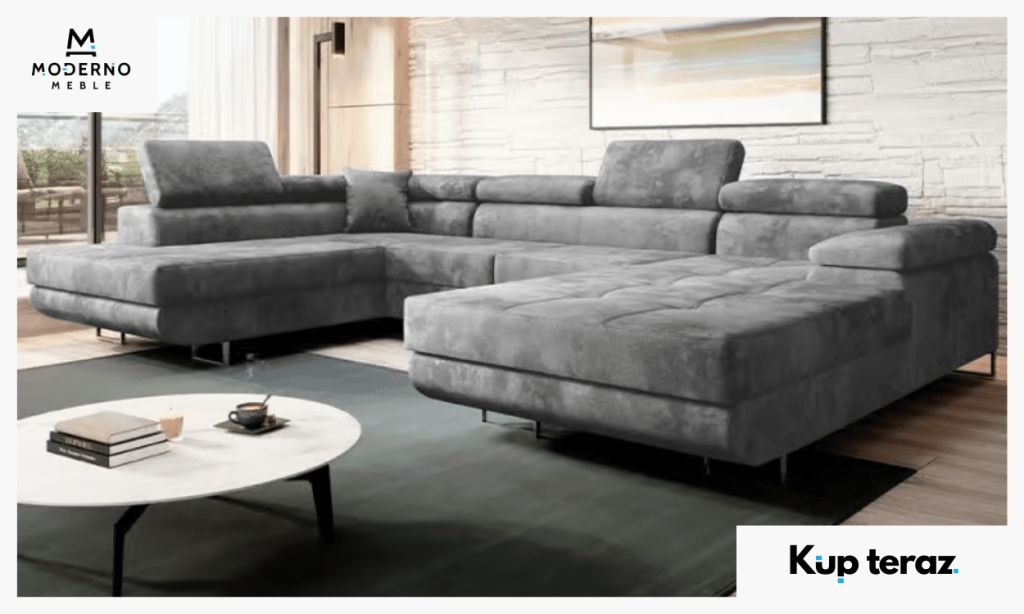 3. Szary lewostronny narożnik z funkcją spania VARBERG