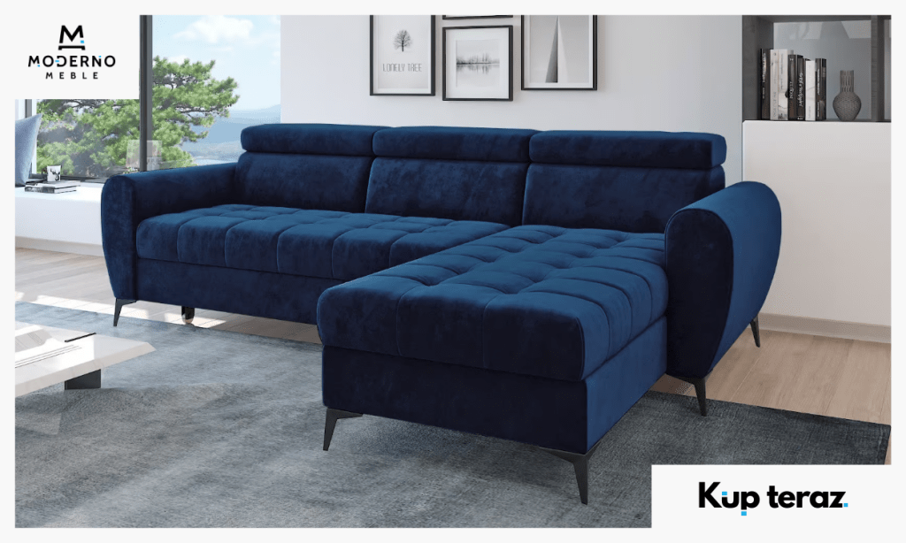 9. Granatowy narożnik z funkcją spania Bjorn z zagłówkami