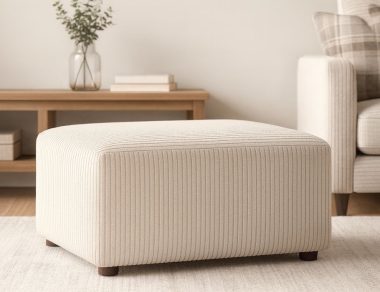 Pufa Vela kremowy sztruks