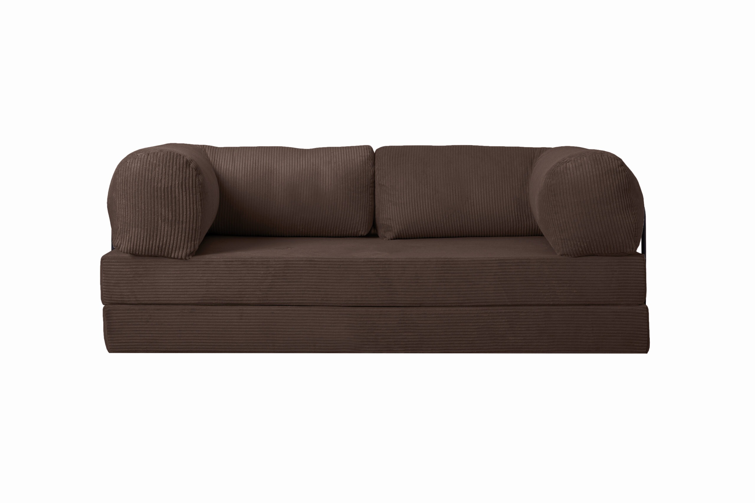 Kanapa piankowa Foamy z funkcją spania brązowy sztruks