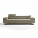 Kanapa z funkcją spania Astorp z regulowanymi zagłówkami beżowy sztruks