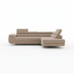 Narożnik z funkcją spania Astorp prawy L-kształtny z pojemnikiem na pościel beżowy sztruks