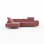 Narożnik z funkcją spania Astorp lewy L-kształtny z regulowanymi zagłówkami brudny róż sztruks