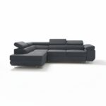 Narożnik z funkcją spania Avesta lewy L-kształtny z regulowanymi zagłówkami grafitowy welur