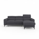 Narożnik z funkcją spania Bello uniwersalny L-kształtny z pojemnikiem na pościel grafitowy szenil