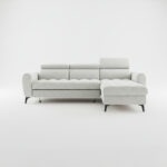 Narożnik z funkcją spania Bjorn uniwersalny L-kształtny z pojemnikiem na pościel kremowa plecionka