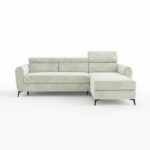 Narożnik z funkcją spania Bjorn uniwersalny L-kształtny z pojemnikiem na pościel kremowy sztruks