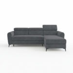 Narożnik z funkcją spania Bjorn uniwersalny L-kształtny z pojemnikiem na pościel ciemnoszary sztruks