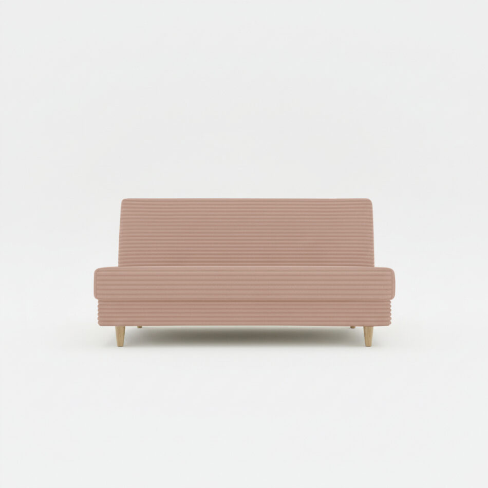 Wersalka z funkcją spania Luna z pojemnikiem na pościel beżowy sztruks