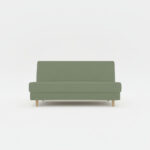 Wersalka z funkcją spania Luna z pojemnikiem na pościel zielony sztruks