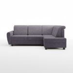 Narożnik z funkcją spania Milo prawy L-kształtny z pojemnikiem na pościel szara plecionka