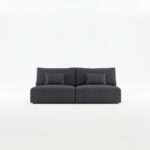 Kanapa z funkcją spania Modulo z pojemnikiem na pościel grafitowy sztruks