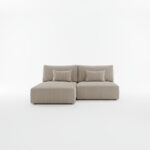 Narożnik z funkcją spania Modulo uniwersalny L-kształtny z pojemnikiem na pościel beżowy sztruks