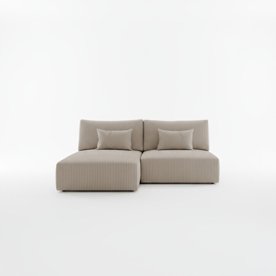 Narożnik z funkcją spania Modulo uniwersalny L-kształtny z pojemnikiem na pościel beżowy sztruks