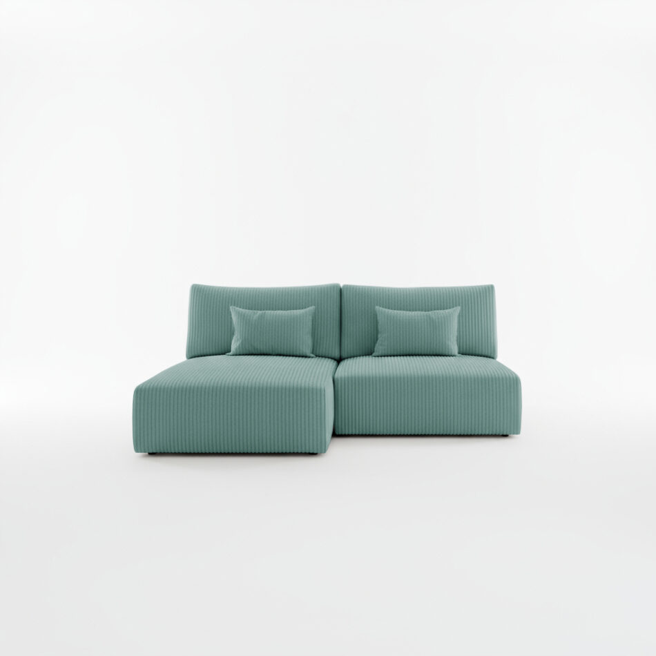 Narożnik z funkcją spania Modulo uniwersalny L-kształtny z pojemnikiem na pościel turkusowy sztruks