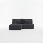 Narożnik z funkcją spania Modulo uniwersalny L-kształtny z pojemnikiem na pościel grafitowy sztruks