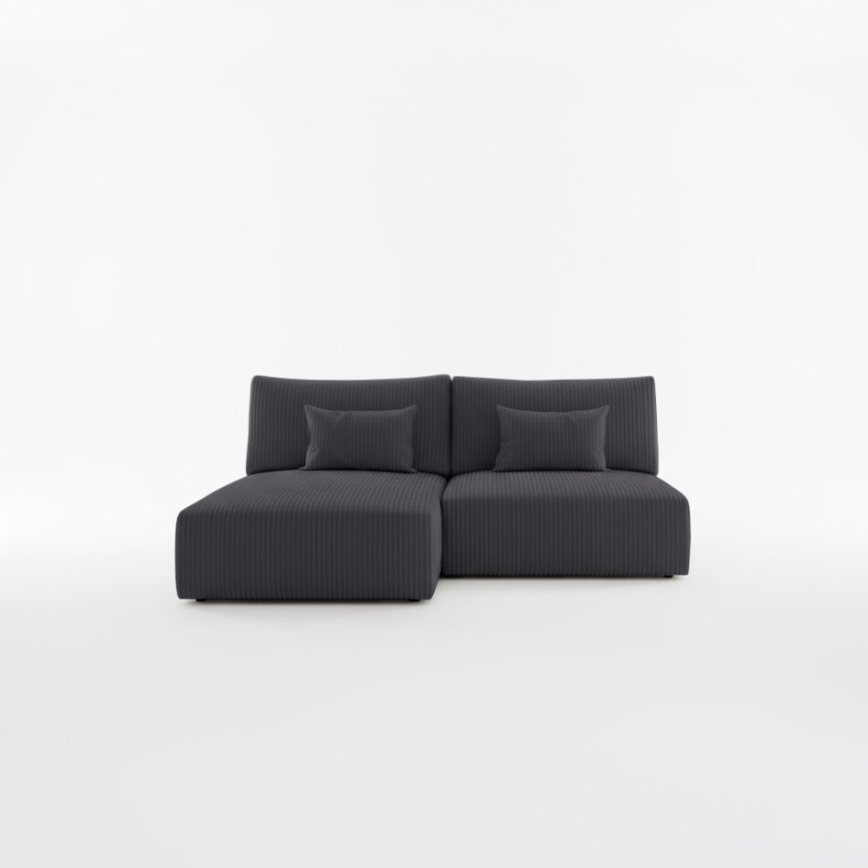 Narożnik z funkcją spania Modulo uniwersalny L-kształtny z pojemnikiem na pościel grafitowy sztruks