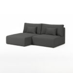 Narożnik z funkcją spania Modulo uniwersalny L-kształtny z pojemnikiem na pościel grafitowa plecionka