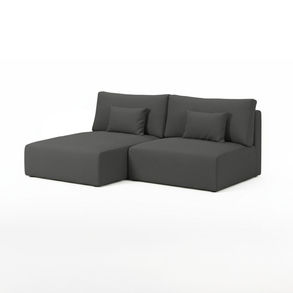 Narożnik z funkcją spania Modulo uniwersalny L-kształtny z pojemnikiem na pościel grafitowa plecionka