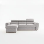 Narożnik z funkcją spania Napoli uniwersalny L-kształtny z pojemnikiem na pościel szary szenil